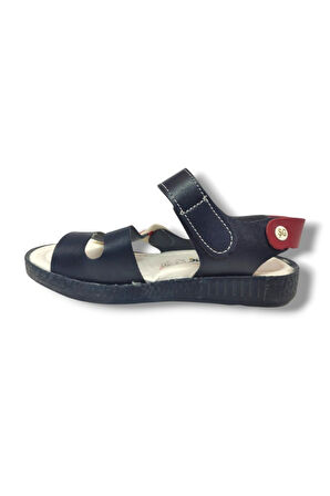 Şirinbebe 1601-20 Anatomik Dikiş Cırtlı Erkek Çocuk Sandalet Lacivert Beyaz 26-30