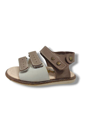 Şirinbebe 1603-20 Anatomik 3 Cirt Bant Erkek Çocuk Sandalet Lacivert Bej Kahveregi 18-20