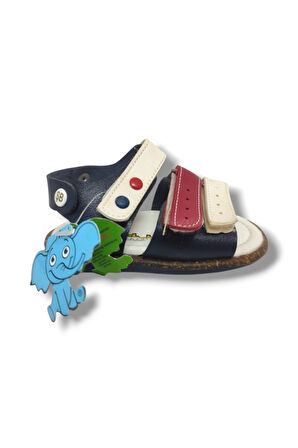 Şiringenç 1623-20 Anatomik 3 Cırt Bant Erkek Çocuk Sandalet Lacivert Beyaz 18-20