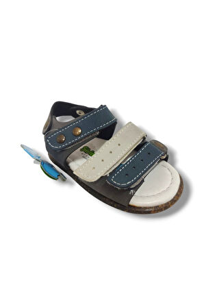 Şirinbebe 1630-20 Anatomik 3 Cırt Bant Erkek Çocuk Sandalet Füme Lacivert 18-20