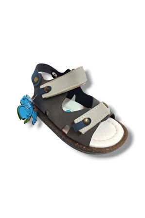 Şirinbebe 1654-20 Çift Cırt Tokalı Erkek Çocuk Sandalet Füme Gri 21-25