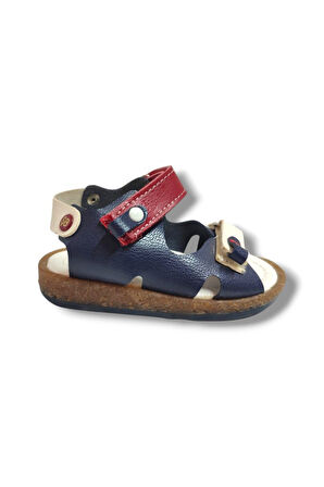 Şirinbebe 1660-20 Çift Cırt Tokalı Erkek Çocuk Sandalet Lacivert Kırmızı 21-25