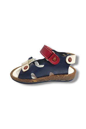 Şirinbebe 1660-20 Çift Cırt Tokalı Erkek Çocuk Sandalet Lacivert Kırmızı 21-25