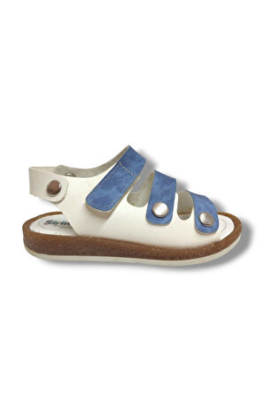 Şiringenç 1672-20 3 Bant Erkek Çocuk Sandalet Beyaz Mavi 26-30