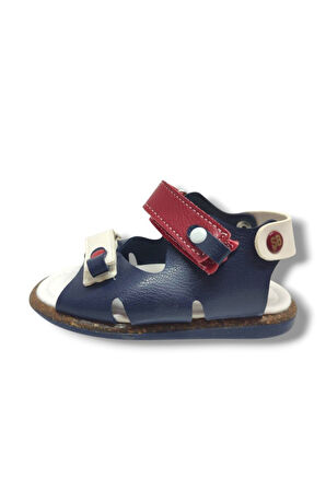 Şirinbebe 1693-20 Çift Cırt Tokalı Erkek Çocuk Sandalet Lacivert Kırmızı 18-20