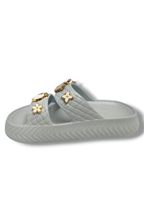 Apella E800-17-25 Yeni Örgülü Taşli Kadın Terlik