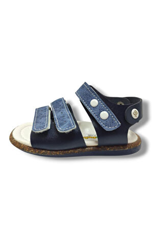 Şirinbebe 1717-20 3 Cırt Bant Erkek Çocuk Sandalet Lacivert Mavi 21-25