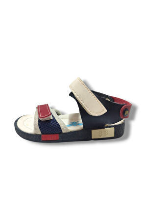 Şiringenç 1736-20 Anatomik Cırt Bant Örgü Kumaş Erkek Çocuk Sandalet Lacivert Kırmızı 21-25