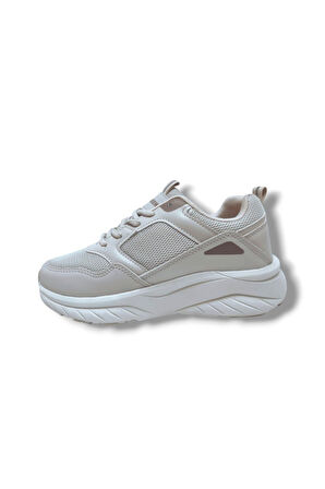 Queen Step 2110-25 Deri Anorak Anatomik Sneaker Bej Kahve 36-40