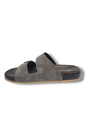 Parmi 25901-25 Deri Çift Bant Anatomik Erkek Terlik