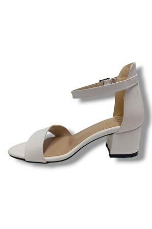 Kılınç 985-25 Deri Anatomik Tek Bant Kalın Topuk Kadın Sandalet