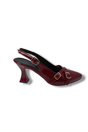 Mengi M901-25 Rugan Bantlı İnce Topuk Kadın Ayakkabı