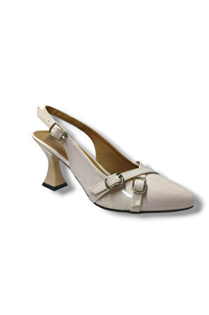 Mengi M901-25 Rugan Bantlı İnce Topuk Kadın Ayakkabı