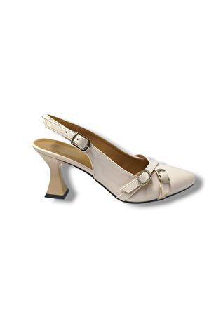 Mengi M901-25 Rugan Bantlı İnce Topuk Kadın Ayakkabı