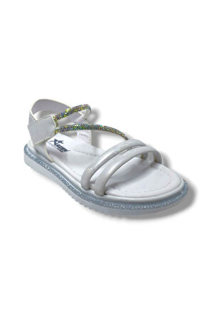 Arzen Bebe 221-25 Anatomik Taşlı Cırtlı Kız Çocuk Sandalet 31-36