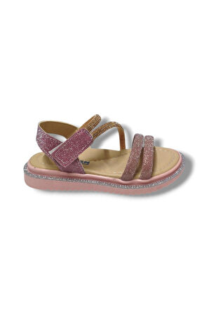 Arzen Bebe 241-25 Anatomik Simli Taşlı Cırtlı Kız Çocuk Sandalet 26-30