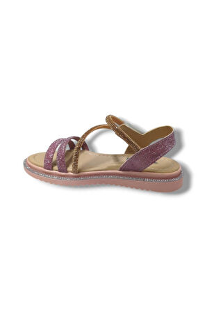 Arzen Bebe 241-25 Anatomik Simli Taşlı Cırtlı Kız Çocuk Sandalet 31-36