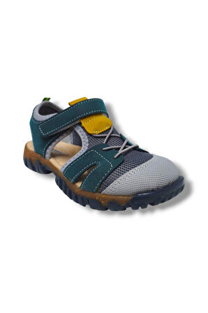 Arzen Bebe 351-25 Anatomik Cırtlı Erkek Çocuk Sandalet Yeşil Gri 31-36