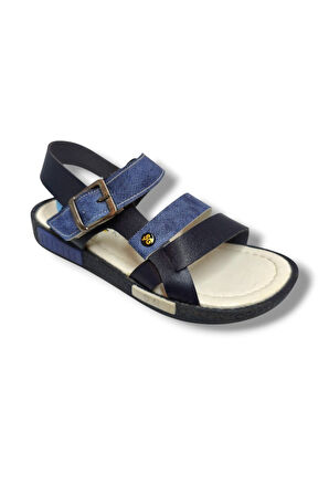 Şirinbebe 3002-20 Anatomik 3 Bant Kemer Tokalı Erkek Çocuk Sandalet Lacivert Mavi 31-36