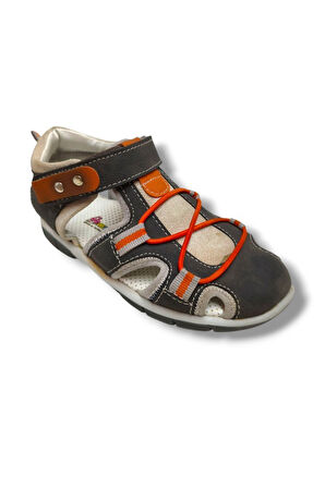 Smallfootss 3012-20 Cırtlı Erkek Çocuk Sandalet Füme Turuncu 21-25