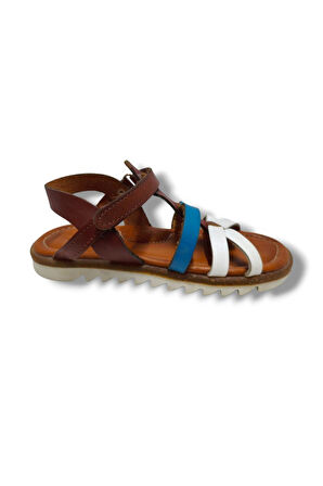 Bağcı 3015-20 Çapraz Şeritli Cırtlı Kız Çocuk Sandalet