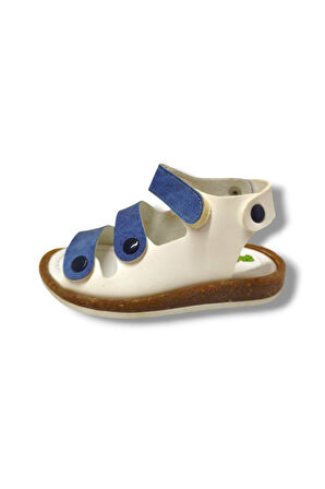 Şiringenç 3049-20 3 Bant Erkek Çocuk Sandalet Beyaz Mavi 21-25