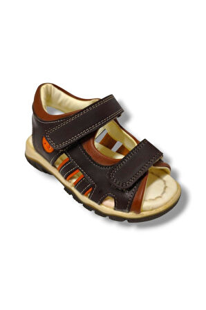 Seyfı 3051-20 2 Cırtlı Erkek Sandalet Kahverengi Turuncu