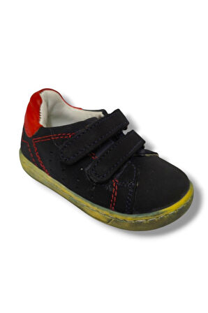 Pinky 3082-20 Yan Delikli 2 Cırtlı Erkek Çocuk Ayakkabı Lacivert Kırmızı 18-20
