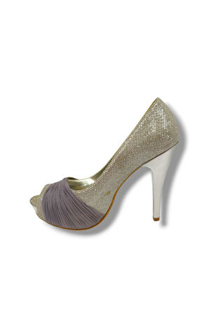 Jena 3094-20 Sim Deri Taş Tokalı Yüksek Topuk Kadın Topuklu