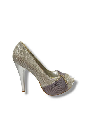 Cakgo 3095-20 Süet Tüylü Kadın Topuklu Terlik