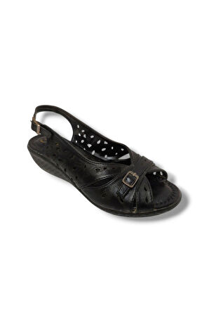 Hisaş 3122-20 Delikli Dolgu Topuk Kadın Sandalet