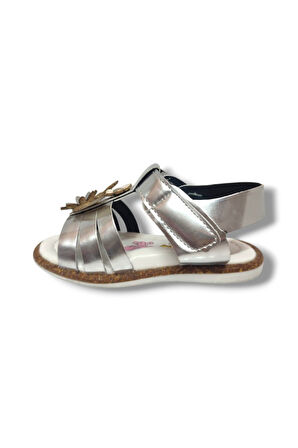 Şirinbebe 1608-20 Rugan Deri 3 Bant Çiçekli Kız Çocuk Sandalet 21-25