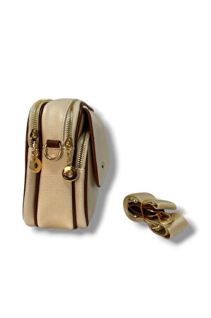 Cakgo 318-26 Deri 3 Bölmeli Çapraz Omuz Askılı Kadın Çanta