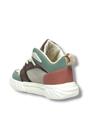 Alessio 537-26 Cilt Anatomik Filet Çocuk Sneaker Bej Kahve Yeşil 31-35
