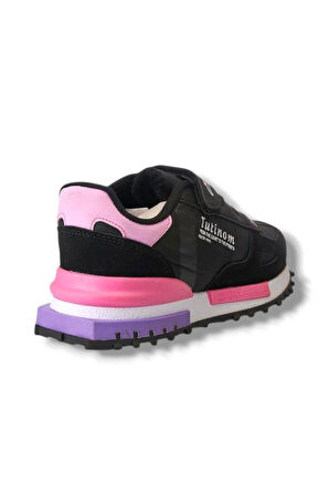 Tutinom 807-26 Anatomik Paraşüt Kumaş Kız Çocuk Sneaker Siyah Pembe 31-35