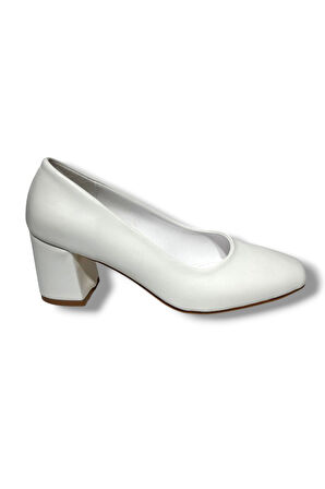 Cshoes 176-26 Cilt Deri Kare Topuklu Kadın Ayakkabı