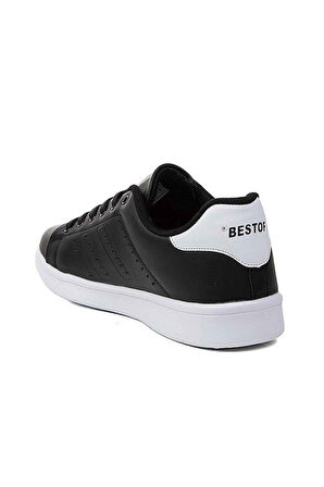 Best Of 041-26 Deri Anatomik Erkek Sneaker Siyah Beyaz 45-47