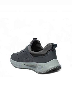 Acropol 137-26 Deri Anatomik Erkek Sneaker Füme Siyah