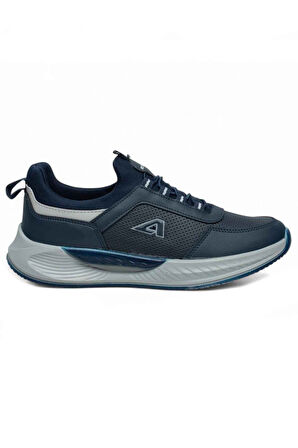Acropol 137-26 Deri Anatomik Erkek Sneaker Lacivert Gümüş