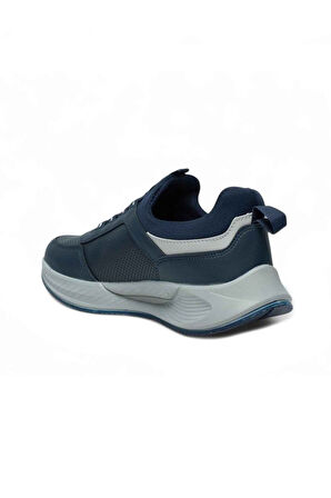 Acropol 137-26 Deri Anatomik Erkek Sneaker Lacivert Gümüş