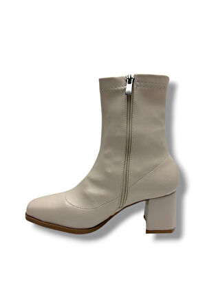 Kılınç 565-26 Cilt Deri Fermuarlı Kalın Topuk Kadın Bot