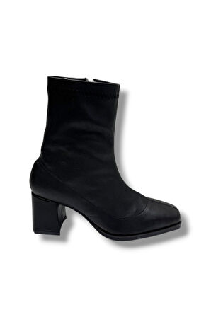 Kılınç 565-26 Cilt Deri Fermuarlı Kalın Topuk Kadın Bot