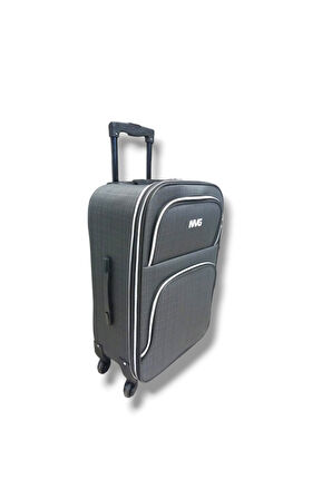 NVG 848-26 Havlu Kumaş 4 Teker Ekose Desen Orta Boy Valiz