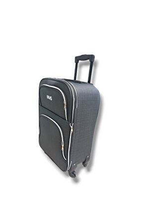 NVG 848-26 Havlu Kumaş 4 Teker Ekose Desen Orta Boy Valiz