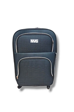 NVG 848-26 Havlu Kumaş 4 Teker Ekose Desen Orta Boy Valiz