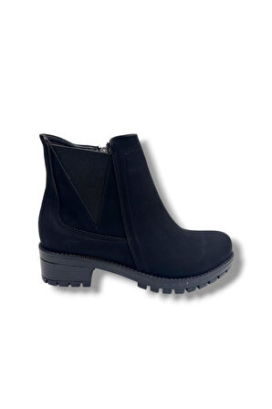 Efsun 1663-26 Yağlı Deri Fermuarlı Kadın Bot