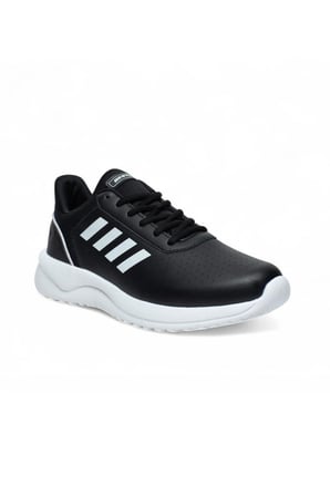Best Of B100-26 Deri Anatomik Erkek Sneaker Siyah Beyaz