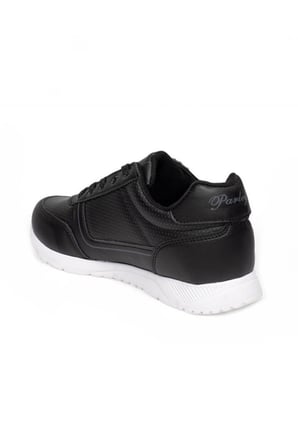 Parley 256-26 Deri Anatomik Bağcıklı Kadın Sneaker Siyah Beyaz