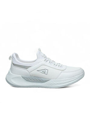 Acropol 137-26 Cilt Deri Slip On Anatomik Sneaker Beyaz Gümüş 36-40