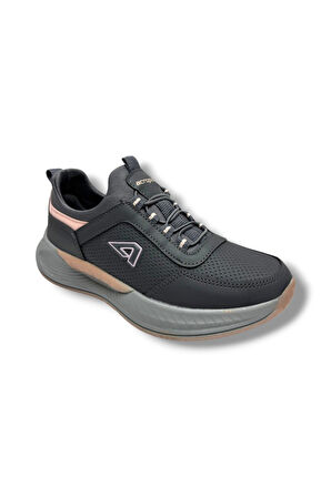 Acropol 137-26 Cilt Deri Slip On Anatomik Kadın Sneaker Füme Pudra 36-40
